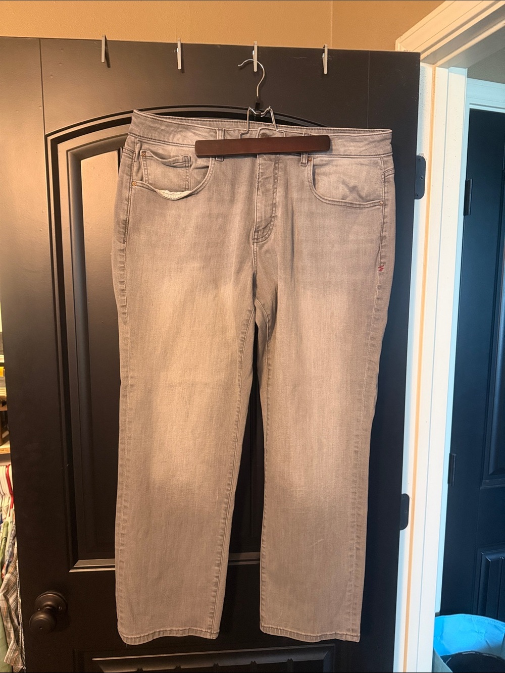 Warp + Weft Men's Straight Jeans in Grey